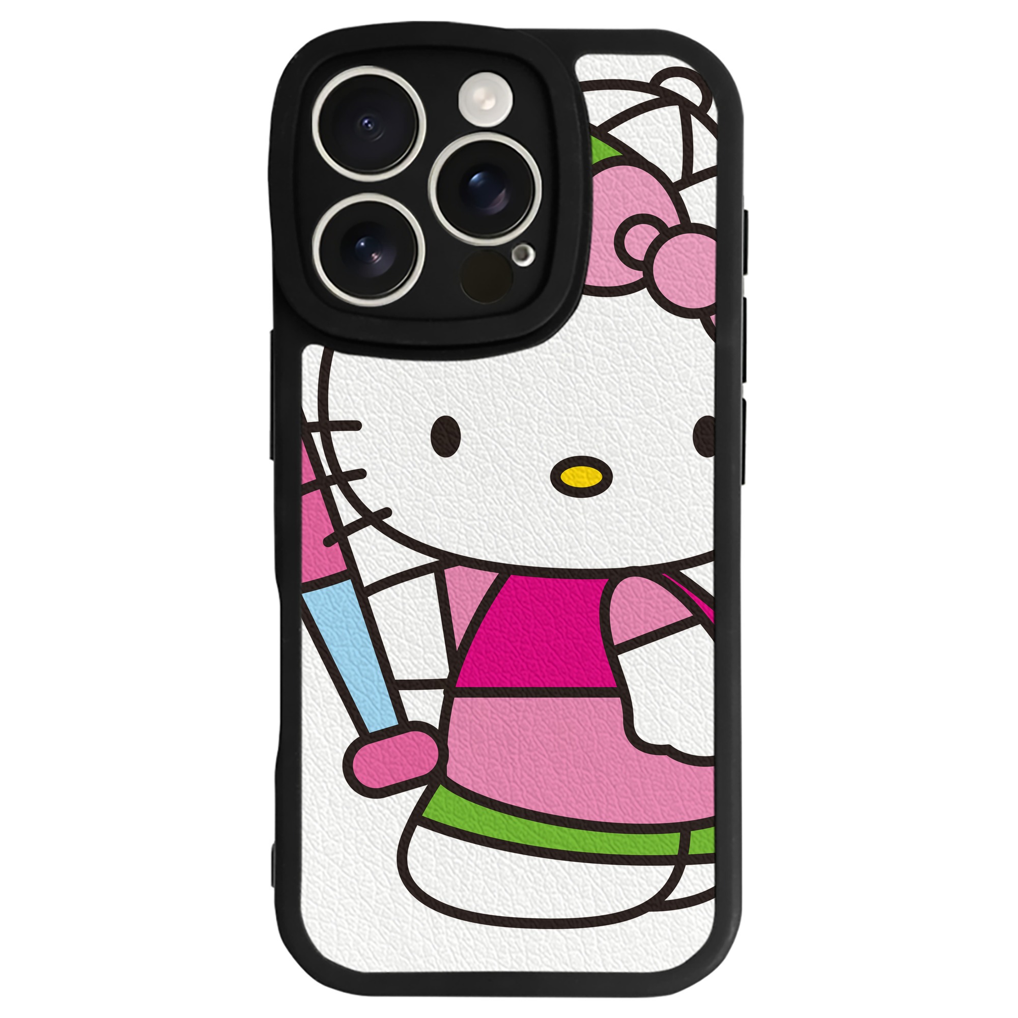 （画像用） Hello Kitty ハローキティ 【iPhone 16シリーズ対応】シリコンスマホケース（レザー調） 材質：シリコン